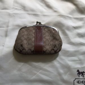 COACH Signature Kisslock Coin Purse